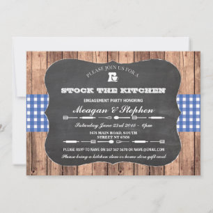 Invitation Approvisionner la cuisine Fête de fiançailles Cade