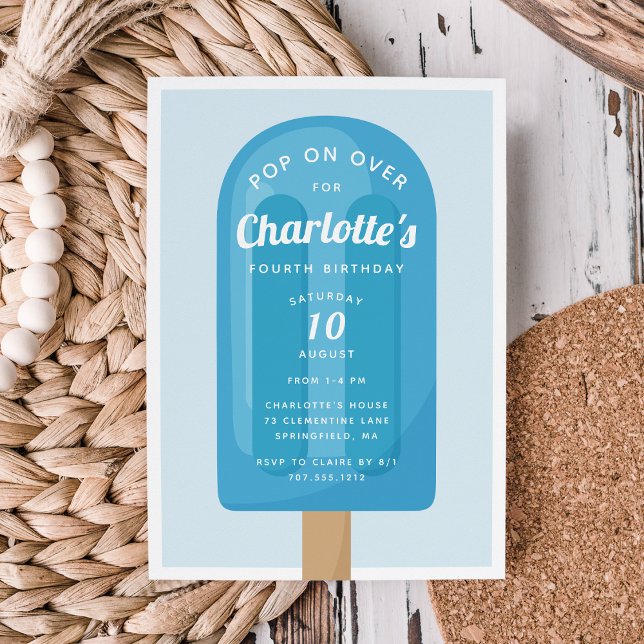 Invitation Appuyer sur | Popsicle Summer Anniversaire de enfa (Créateur téléchargé)