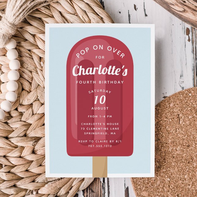 Invitation Appuyer sur | Popsicle Summer Anniversaire de enfa (Créateur téléchargé)