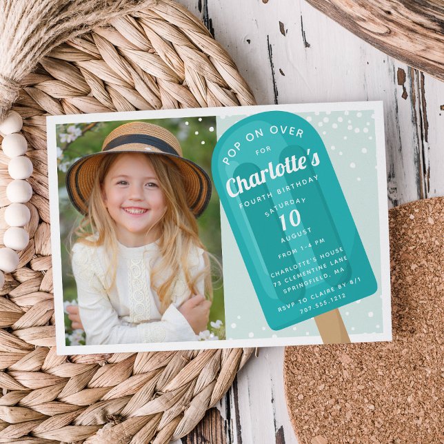 Invitation Appuyer sur | Popsicle Summer Anniversaire de enfa (Créateur téléchargé)