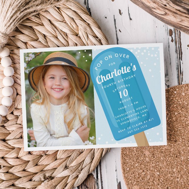 Invitation Appuyer sur | Popsicle Summer Anniversaire de enfa (Créateur téléchargé)