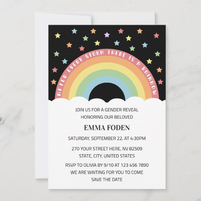 Invitation Après chaque tempête Il y a un arc en ciel (Devant)