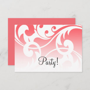 Invitation Après Coral rose rose blanc Frottes contemporaines