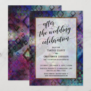 Invitation Après la célébration de mariage Abstrait avec or