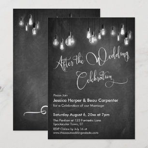 Invitation Après la célébration de mariage Edison illumine le