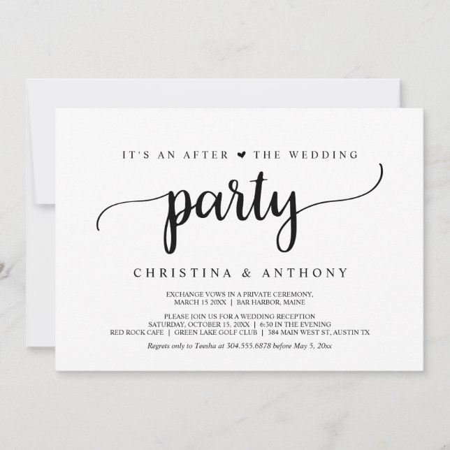 Invitation Après la fête de mariage, évasion de mariage rusti (Devant)