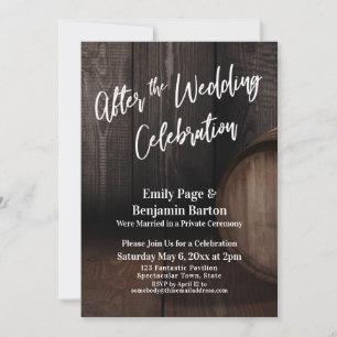 Invitation Après la fête Mariage Barrel rustique en bois