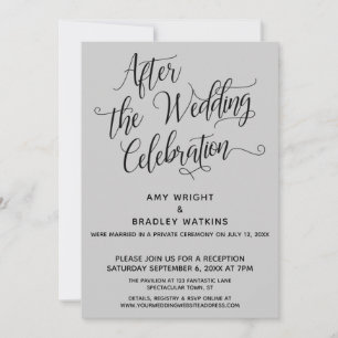 Invitation Après la fête Mariage Elégant gris clair