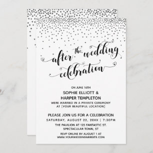 Invitation Après la fête Mariage Silver Confetti