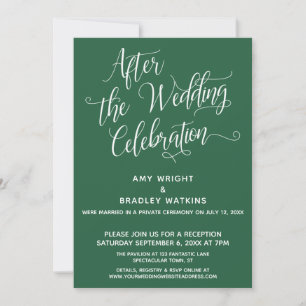 Invitation Après la fête Mariage Simple Leaf Green