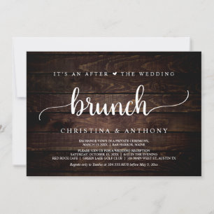 Invitation Après Le Brunch Mariage, Rustic Elopement Party