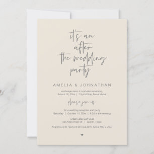 Invitation Après le dîner et la fête du mariage Elopement