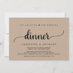 Invitation Après Le Dîner Mariage, Rustic Kraft Elopement