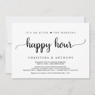 Invitation Après le Happy Hour de mariage, évasion rustique