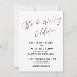 Invitation Après le Mariage Célébration Lisse Or Élégant