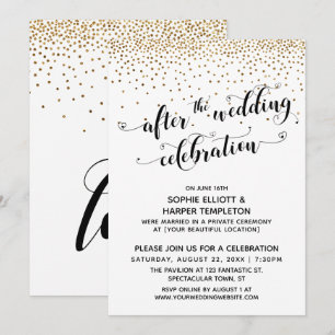 Invitation Après le mariage célébration scénario confettis do