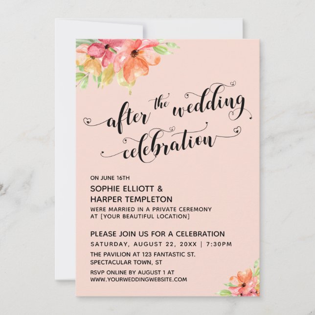 Invitation Après le Mariage Cérémonie de mariage scénario Fle (Devant)