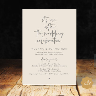 Invitation Après le Mariage Moderne Minimaliste Fête Décontra