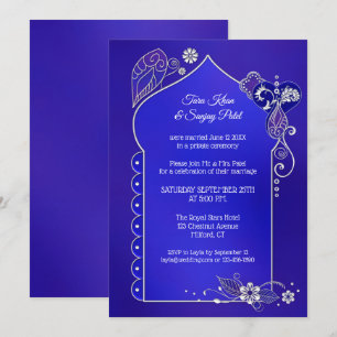 Invitation Après Mariage au Henné Bleu Indigo Arge