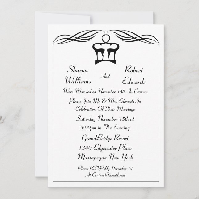 Invitation après mariage Buck et Doe (Devant)