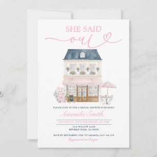 Invitation Après-midi au Café Parisien Elle a dit Oui Baby Sh