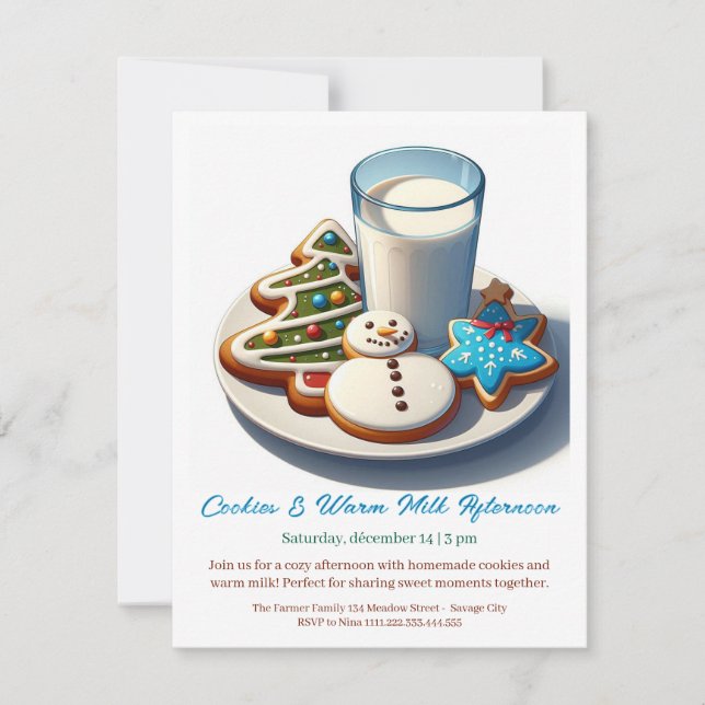🥛🍪 Invitation "Après-midi Cookies & Lait Chaud"  (Devant)