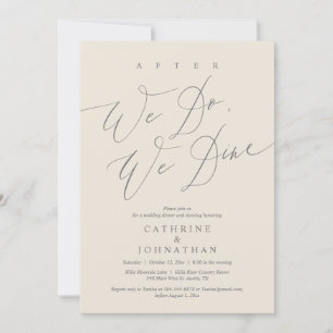 Invitation Après, nous dînons, Dîner Mariage et Danser