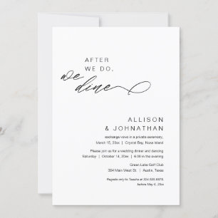 Invitation Après, on dîne, Elopement Mariage moderne