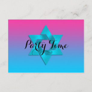 Invitation Après Parti Turquoise à Pink Ombre avec Star
