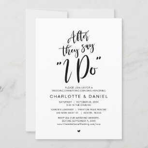 Invitation Après Qu'Ils Aient Dit "I Do", Dîner Mariage Céléb