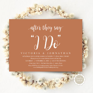Invitation Après Qu'Ils Disent Je FAIS, Mariage Elopement Dîn