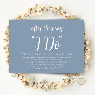 Invitation Après Qu'Ils Disent Je FAIS, Mariage Elopement Dîn