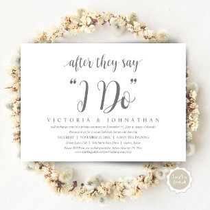Invitation Après Qu'Ils Disent Je FAIS, Mariage Elopement Dîn