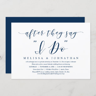 Invitation Après qu'ils disent que je fais, Mariage Elopement