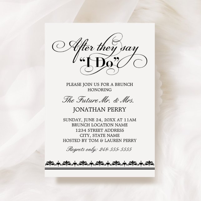 Invitation Après qu'ils disent que je fais Mariage noir et bl (Créateur téléchargé)