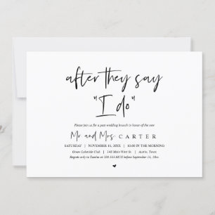 Invitation Après qu'ils disent que je FAIS, Post mariage Brun
