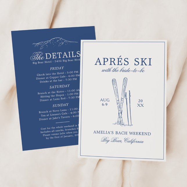 Invitation Après Ski avec la future mariée Bach Week-end (Créateur téléchargé)