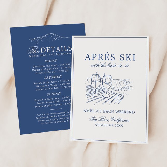 Invitation Après-Ski avec la future mariée Bach week-end (Créateur téléchargé)