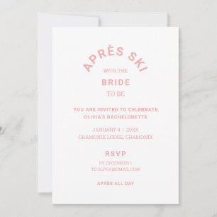Invitation Après Ski Avec La Mariée Être Rose Bachelorette Vo