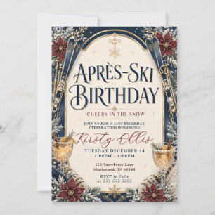 Invitation Après-ski Cheers dans la neige 21e anniversaire