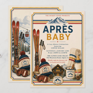 Invitation Après Ski Retro Alpine Chalet Baby Shower