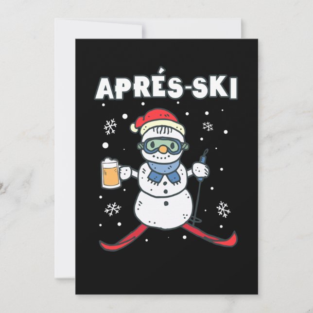 Invitation Apres Ski Snowman Ski Neige Sports d'hiver Cadeau (Devant)