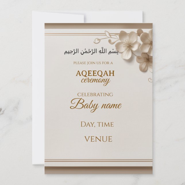 Invitation Aqeeqah (Devant)