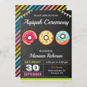 Invitation Aqeeqah, un joli Donut sucré Cérémonie d'Aqiqah