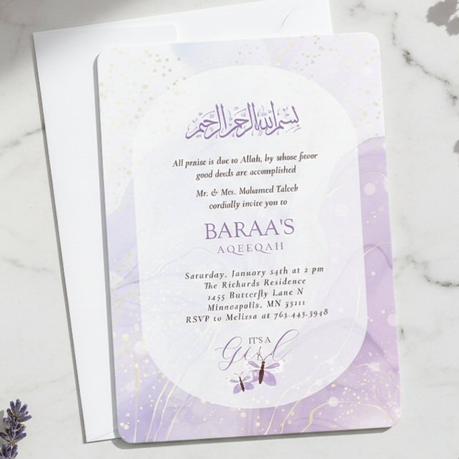 Invitation Aqiqah Cérémonie de baptême C'est une f (Créateur téléchargé)
