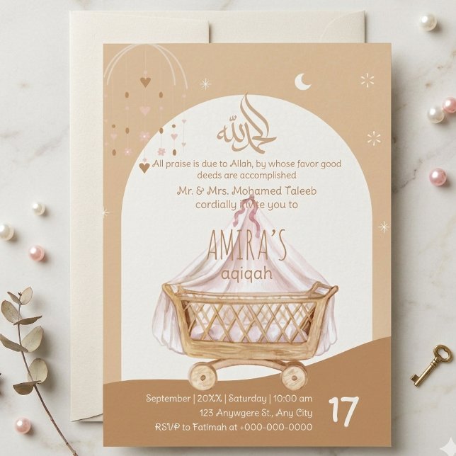 Invitation Aqiqah Cérémonie de baptême de bébé Per (Créateur téléchargé)