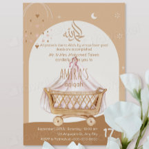 Invitation Aqiqah Cérémonie de baptême de bébé Per