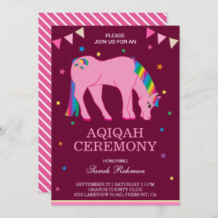Invitation Aqiqah, la petite fille de Rainbow Pony