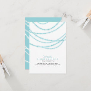 Invitation Aqua Blue élégant brillant scintillant Mariage cla