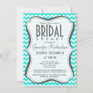 Invitation Aqua Color Chevron; zig zag